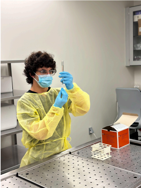 Dylan in lab